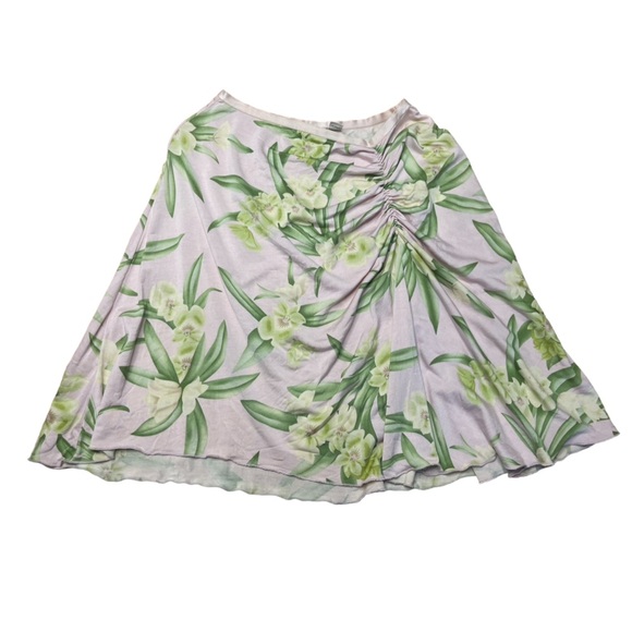 Tommy Bahama Cream and Green Floral Midi Skirt - Picture 5 of 9